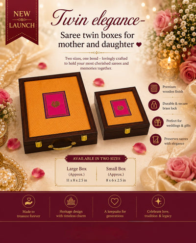 Twin Elegance – Premium Saree Keepsake Box Set for Mother & Daughter
