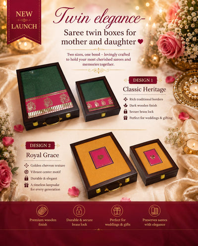 Twin Elegance – Premium Saree Keepsake Box Set for Mother & Daughter