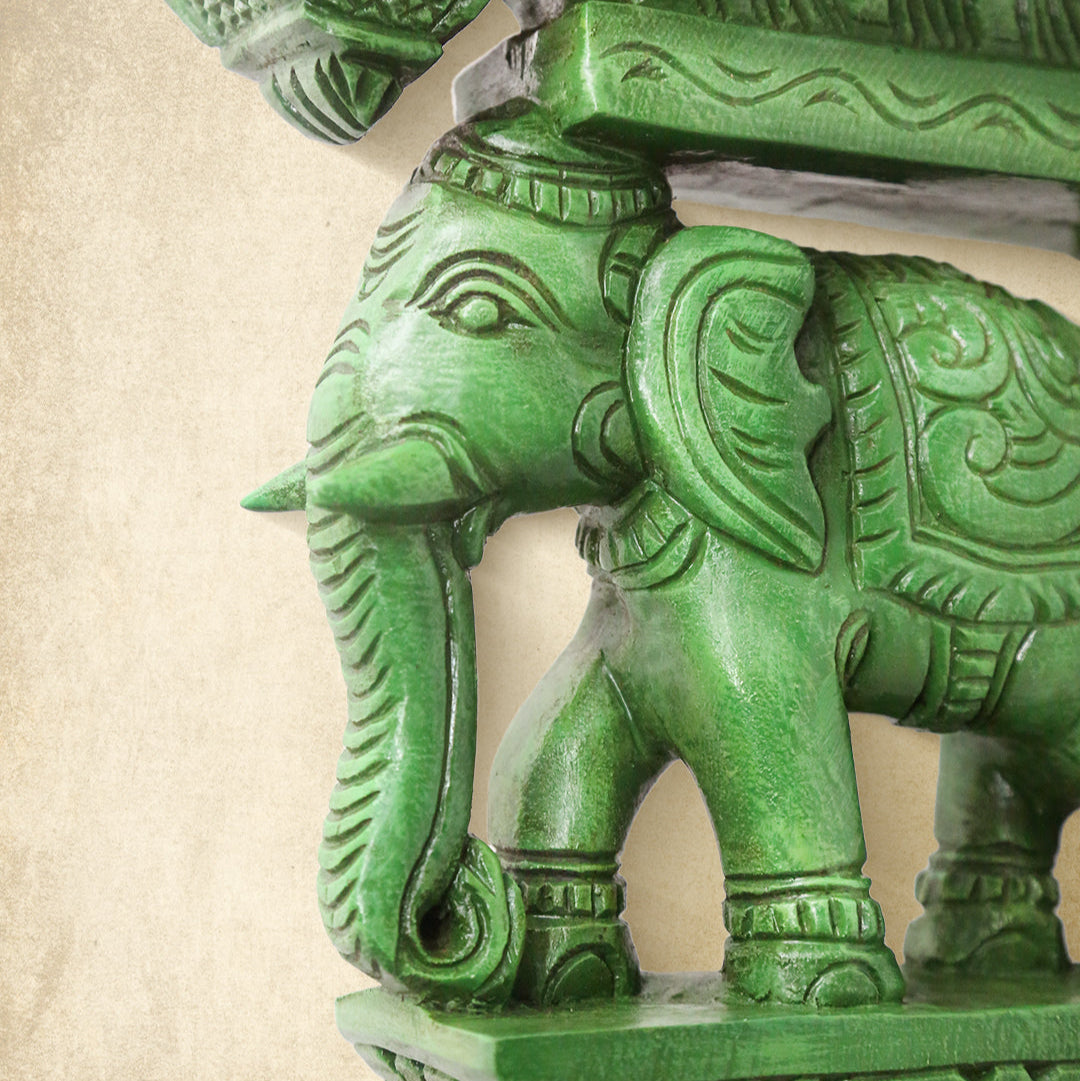 Shilpashastra_wood_scuplture_pillayar_Elephant Wall Stand