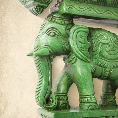 Shilpashastra_wood_scuplture_pillayar_Elephant Wall Stand