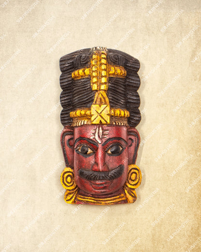 Shivan Hand Carved Wooden Wall Mask