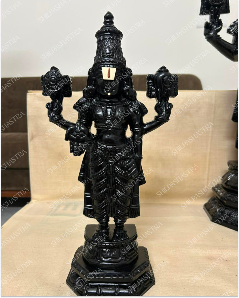 Lord Kalyana Srinivasa Perumal 1 Ft Black Finish Idol – Traditional South Indian Craft