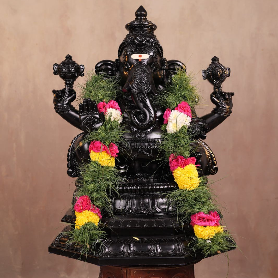 Heritage Black Polish Handcrafted Ganesha Idol - 2 feet