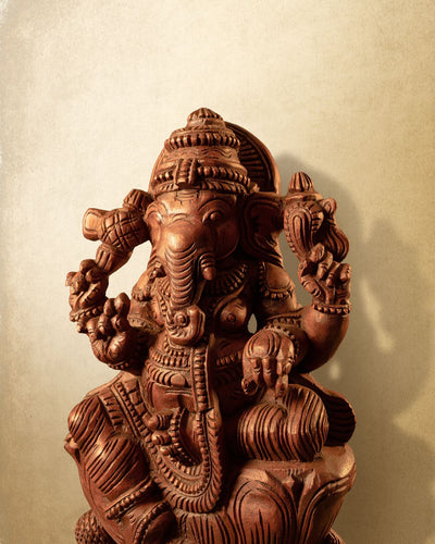Ganesha Handcrafted Wooden Idol