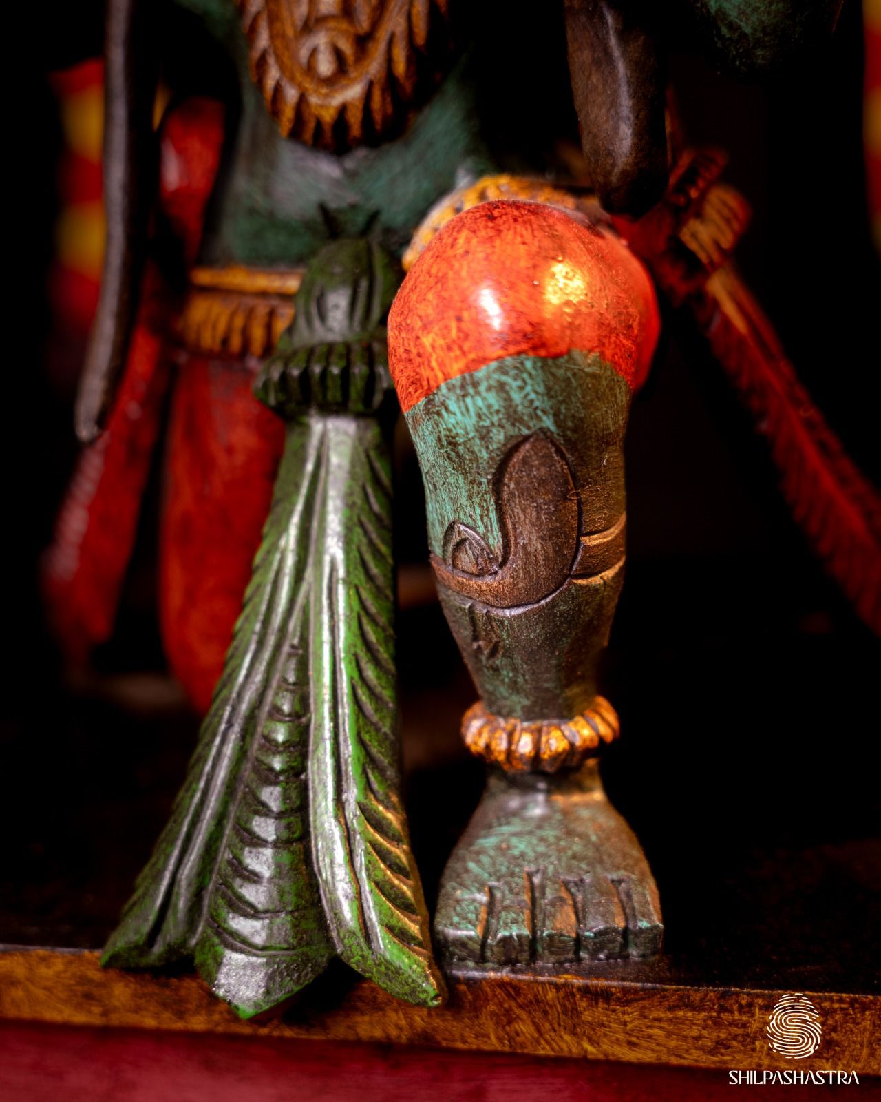 Garuda Vahanam Handcrafted Wooden Idol – Traditional South Indian Art