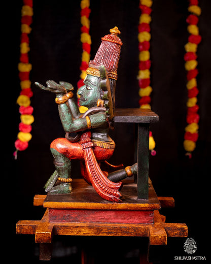 Garuda Vahanam Handcrafted Wooden Idol – Traditional South Indian Art