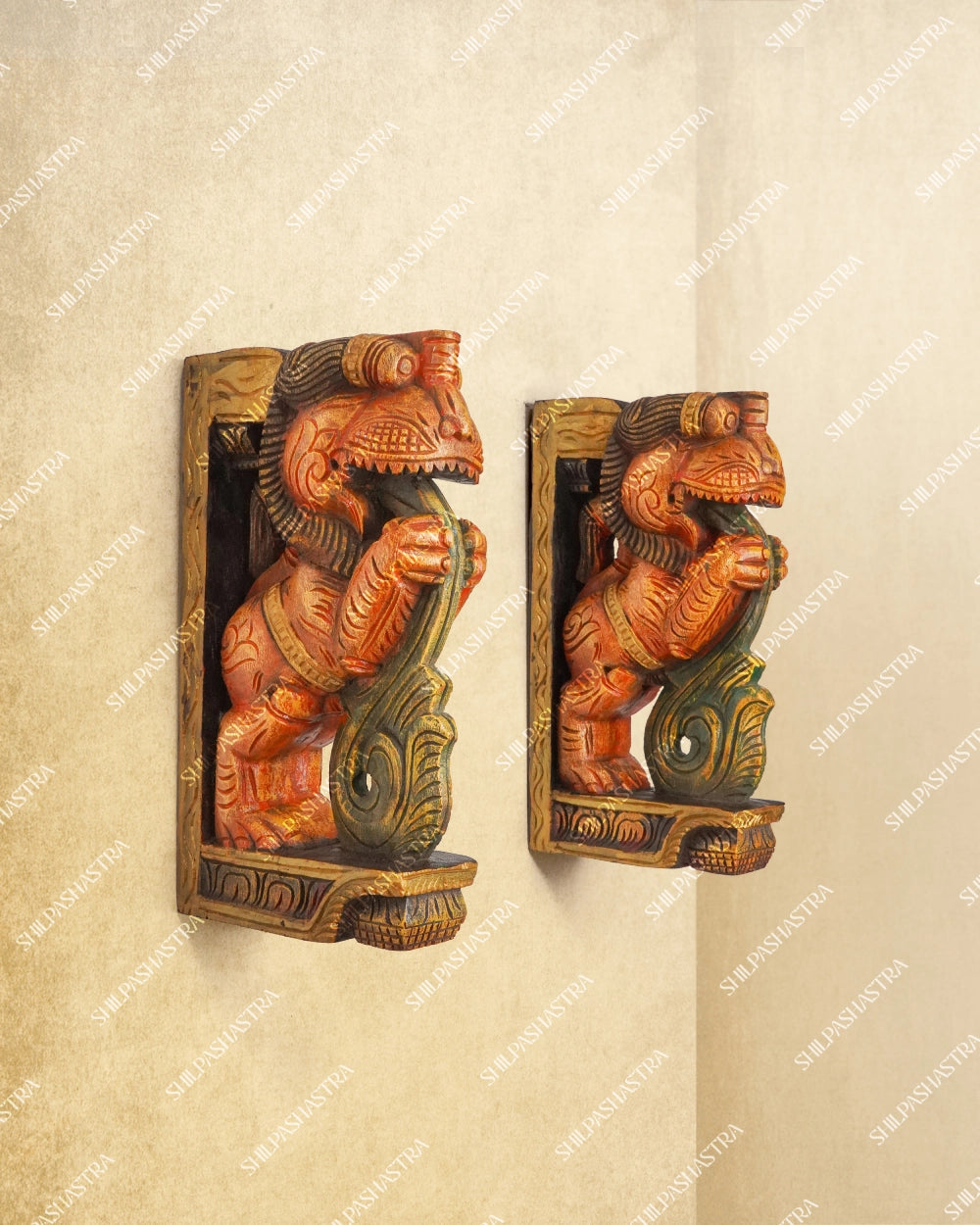 Yazhi Hand Carved Wooden Ornamental Brackets - Medium