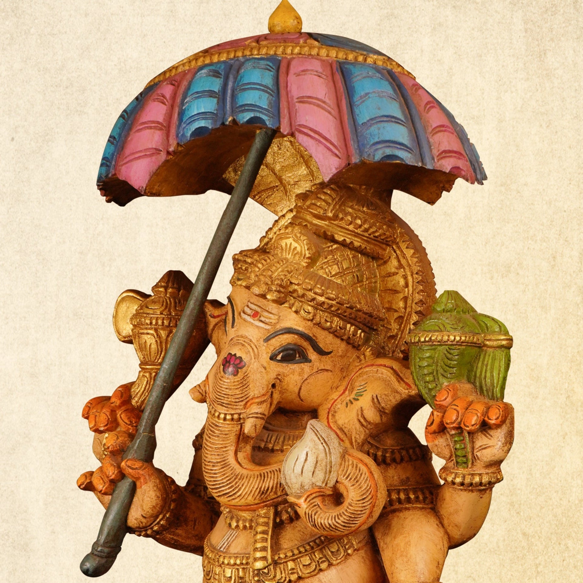 Handcrafted Bright Color Finish Yatra Ganesh