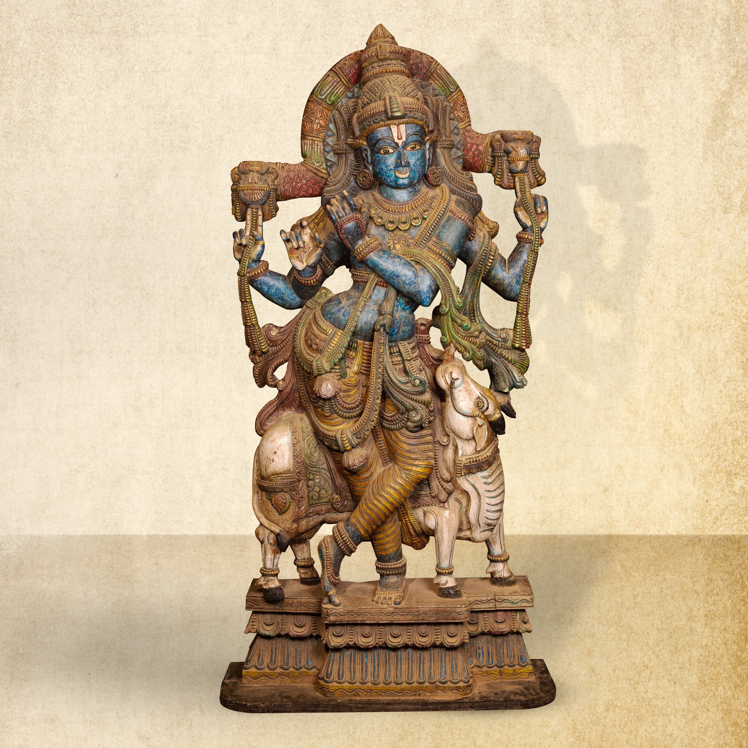 Handcrafted Lifesize Rustic Colored Venugopal