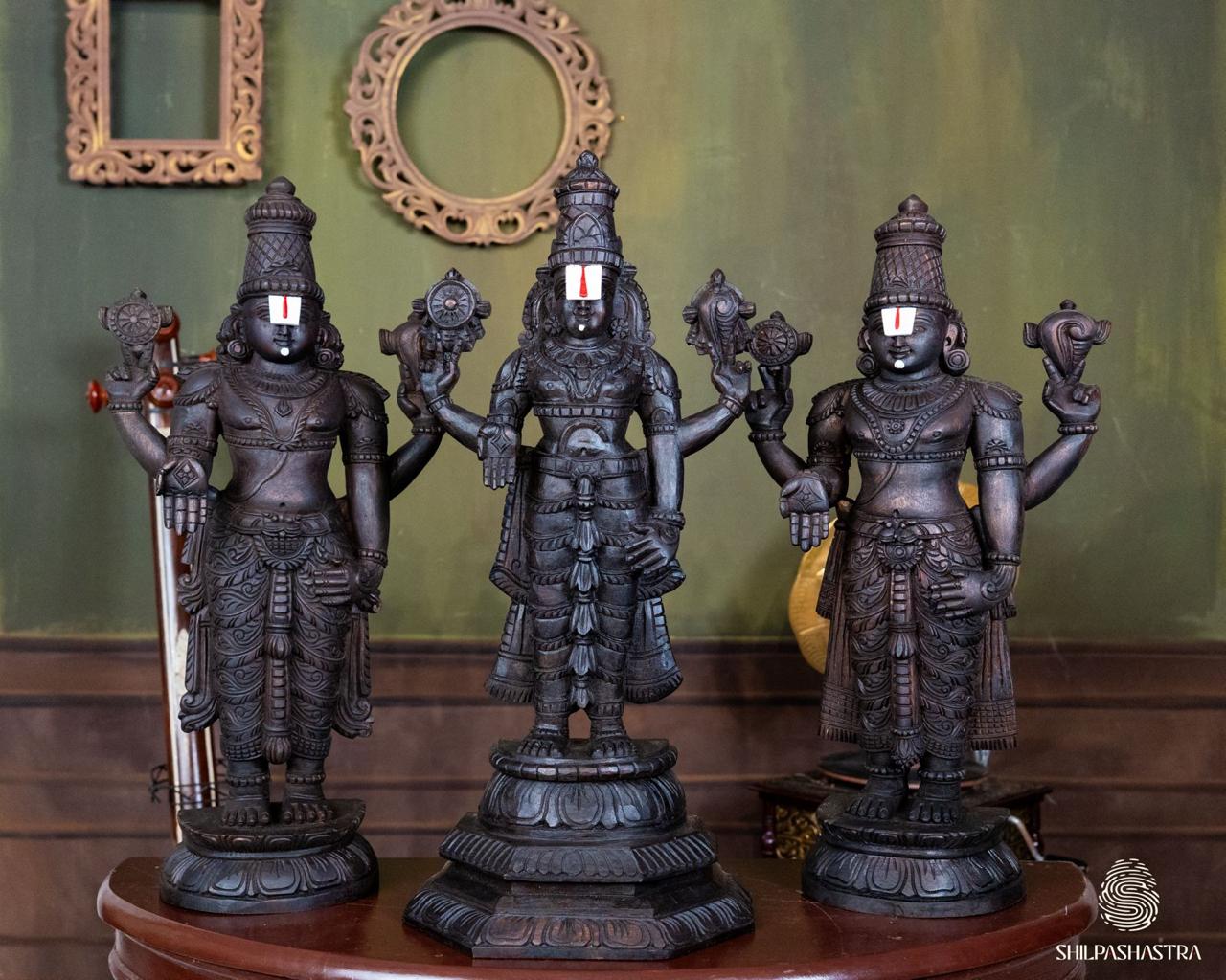 Kalyana Srinivasa Perumal Handcrafted Wooden Idol