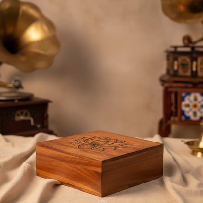 The Sahasra Lotus Mahogany Keepsake Box