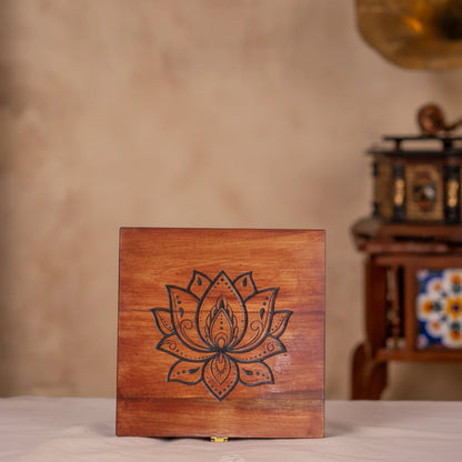 The Sahasra Lotus Mahogany Keepsake Box