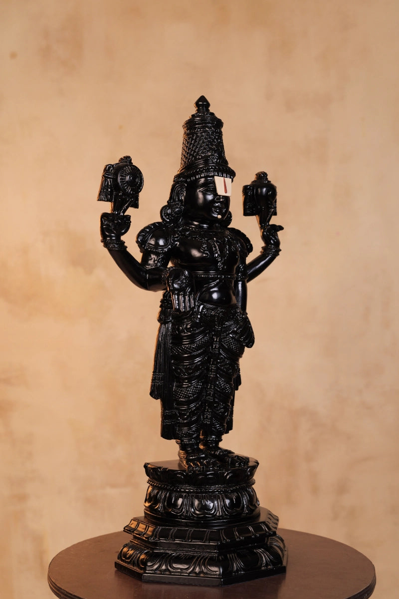 Kalyana Srinivasa Perumal Idol Black Finish – Traditional South Indian Art