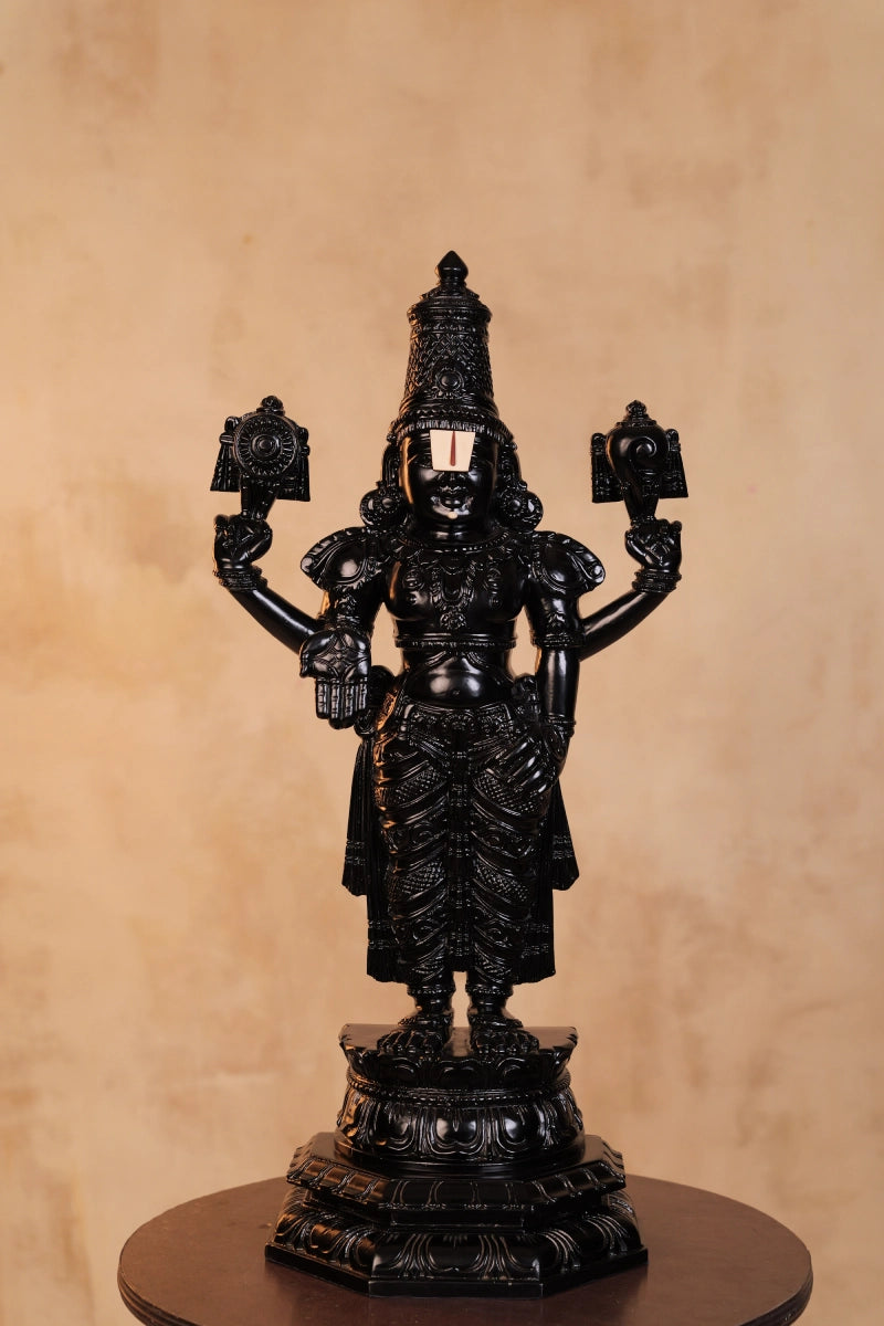 Kalyana Srinivasa Perumal Idol Black Finish – Traditional South Indian Art