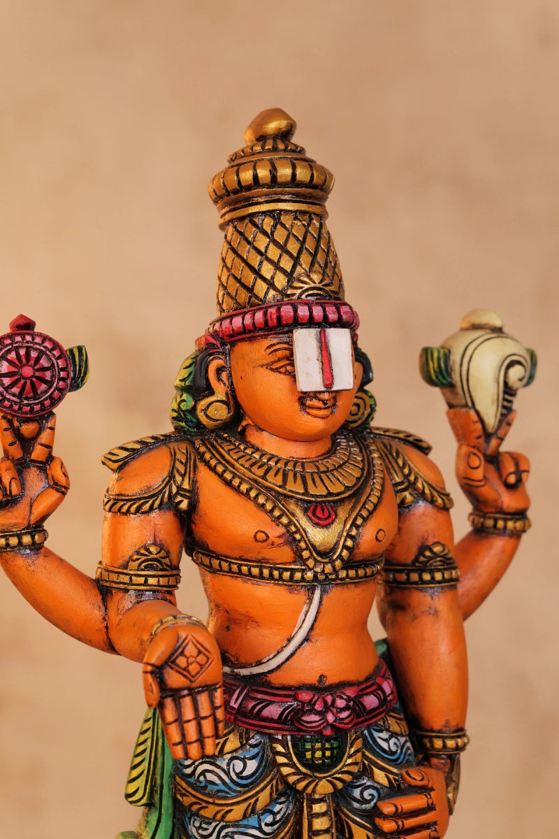 Kalyana Srinivasa Perumal Handcrafted Wooden Idol