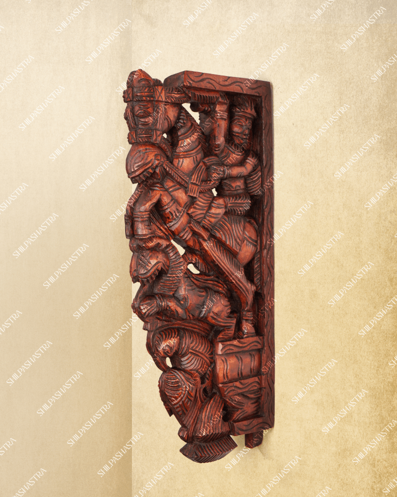 Warrior Hand Carved Wooden Ornamental Brackets - Big